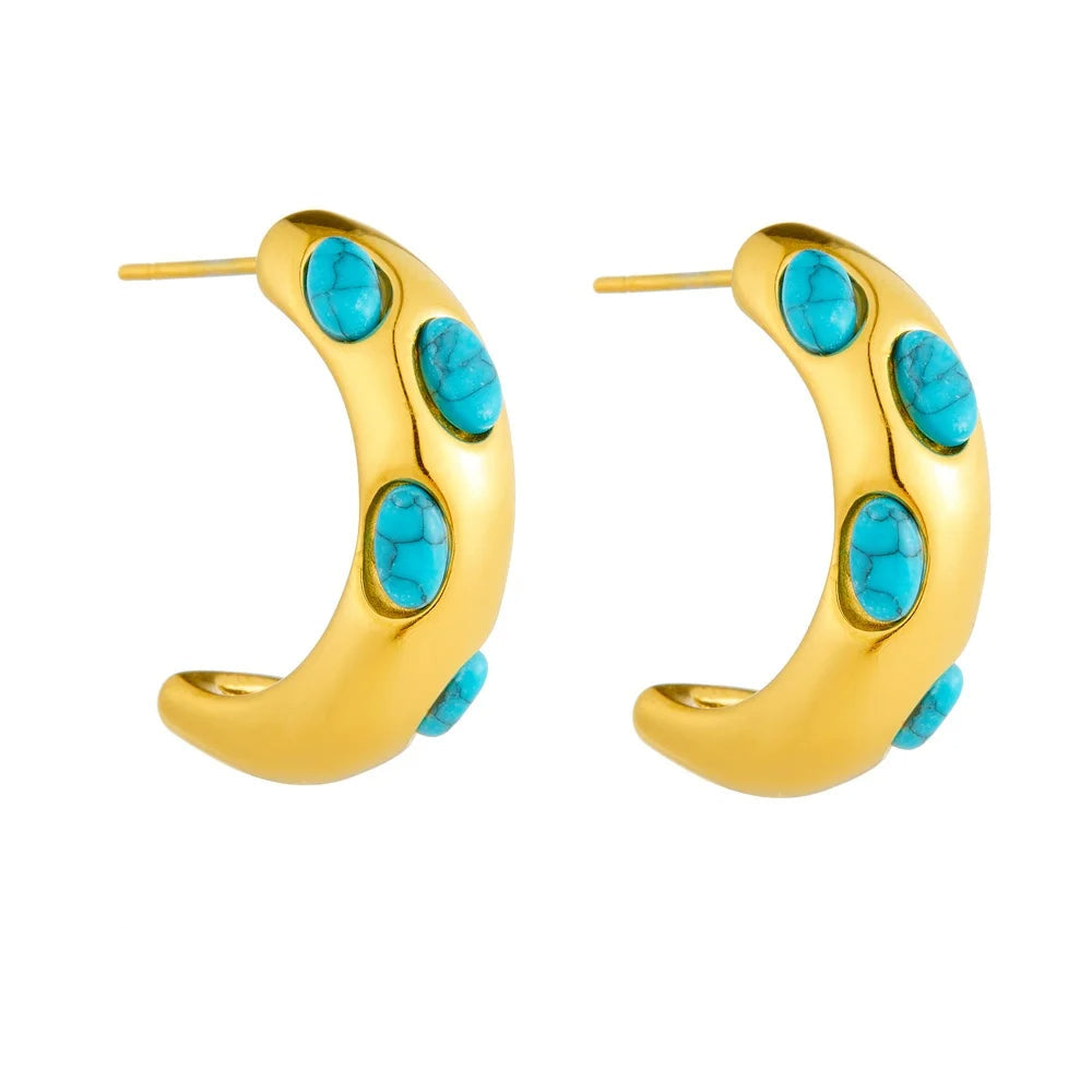 Pendiente turquesa en C